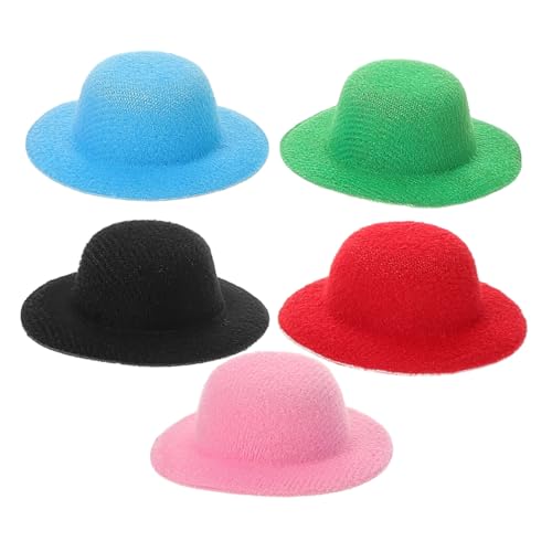 FRCOLOR 5 Stück Teiliges Miniatur Farbige Mini Hüte für Bastelprojekte Puppendekoration DIY Zubehör Geeignet für Handwerk Haarschmuck und Miniaturwelten von FRCOLOR