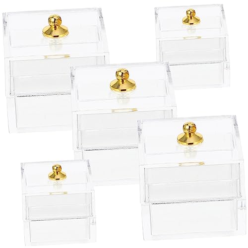 FRCOLOR 5 Stück Teiliges Miniatur Kunststoffboxen Transparente Aufbewahrung für Puppenhaus Dekoration für Schlafzimmer Wohnzimmer und Küche aus Hochwertigem Material Gefertigt FRCOLOR 5 Stück Teiliges Miniatur Kunststoffboxen Transparente Aufbewahrung für Puppenhaus Dekoration für Schlafzimmer Wohnzimmer und Küche aus Hochwertigem Material Gefertigt von FRCOLOR