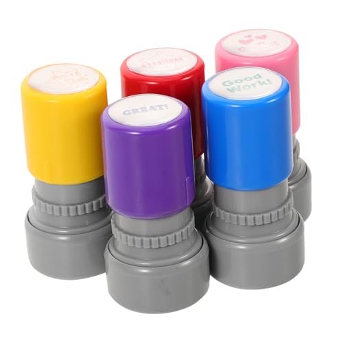 FRCOLOR 5 Stück Teiliges Motivationsstempel für Lehrer Farbige Vorgedruckte Stempel zur Hausaufgabenbewertung Belohnung für Schüler Motivierende Lehrer Feedback Stempel für Unterricht von FRCOLOR