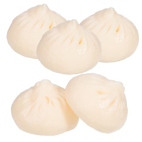 FRCOLOR 5 Stück Teiliges PVC Dekorationsset Gefälschte Gedämpfte Baozi Modelle Realistische Künstliche Chinesische Food Toy für Restaurantfotografie und Ladendekoration von FRCOLOR