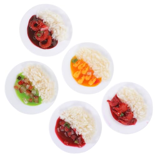 FRCOLOR 5 Stück Teiliges PVC Spielessen Lebensnahe Küchen Lebensmittel Requisiten Geruchsfreie Robuste Modelle als Deko Fotorequisiten und Lernspielzeug für Kinderküche von FRCOLOR