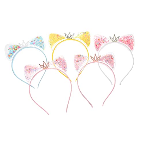 FRCOLOR 5 Stück Teiliges Pailletten Katzenohren Haarreif Quicksand Design Niedliche Cosplay Kopfbedeckung für Mädchen Party Foto Geburtstag Bühnenauftritt Zufällige Farbe FRCOLOR 5 Stück Teiliges Pailletten Katzenohren Haarreif Quicksand Design Niedliche Cosplay Kopfbedeckung für Mädchen Party Foto Geburtstag Bühnenauftritt Zufällige Farbe von FRCOLOR