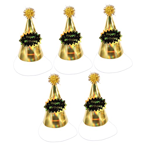 FRCOLOR 5 Stück Teiliges Partyset Bunte Geburtstagsparty Papierhüte mit Haarball Passende für Fotos und Festliche für Mädchen und Jungen Partydekoration von FRCOLOR