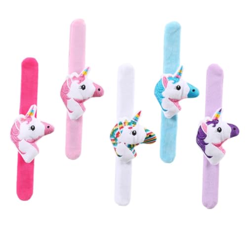 FRCOLOR 5 Stück Teiliges Plüsch einhorn klatscharmband Bunte Cartoon armbänder für Party Festival Leicht und Bequem FRCOLOR 5 Stück Teiliges Plüsch einhorn klatscharmband Bunte Cartoon armbänder für Party Festival Leicht und Bequem von FRCOLOR