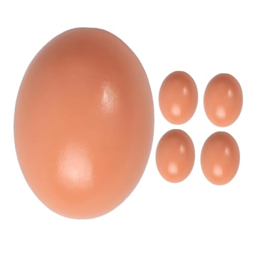 FRCOLOR 5 Stück Teiliges Realistische Holz Eier zum Basteln und Dekorieren Naturbelassene Künstliche Deko Eier für Garten Fenster Tisch Robust und Langlebig aus Sicherem Holzmaterial von FRCOLOR