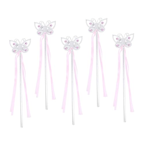 FRCOLOR 5 Stück Teiliges Schmetterling Zauberstäbe Rosa Multifunktionale Feenstäbe für Geburtstagsfeiern Halloween Cosplay und Bühnenauftritte Sichere Kostüm Requisiten für Mädchen FRCOLOR 5 Stück Teiliges Schmetterling Zauberstäbe Rosa Multifunktionale Feenstäbe für Geburtstagsfeiern Halloween Cosplay und Bühnenauftritte Sichere Kostüm Requisiten für Mädchen von FRCOLOR