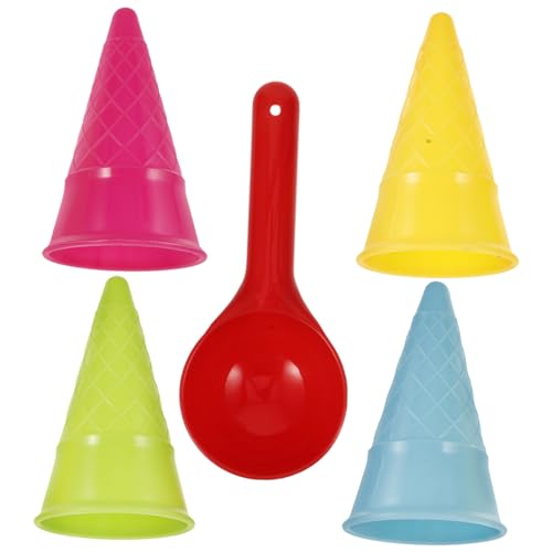 FRCOLOR 5 Stück Teiliges Strandspielzeug für Eiscreme Eistüten und Schaufel Leicht zu Greifen Robustes Material für Sandkasten Park und Strand Fördert Motorik und FRCOLOR 5 Stück Teiliges Strandspielzeug für Eiscreme Eistüten und Schaufel Leicht zu Greifen Robustes Material für Sandkasten Park und Strand Fördert Motorik und von FRCOLOR