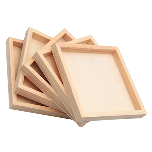 FRCOLOR 5 Stück Teiliges Unvollendetes Holztablett Puzzle Organizer für Bauklötze zur Aufbewahrung und Organisation von Spielzeugteilen von FRCOLOR