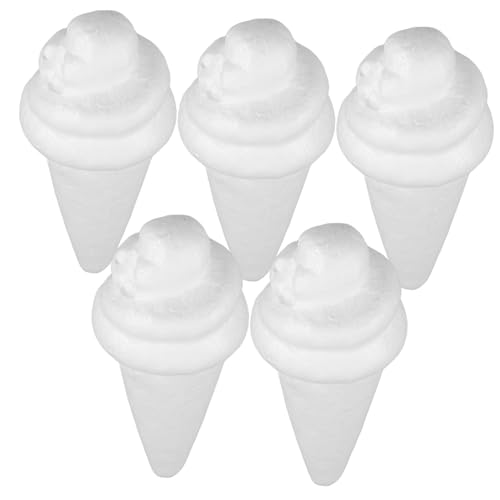 FRCOLOR 5 Stück Teiliges Weiße Schaumstoff eistüten Bastelkonen für DIY Handwerksprojekte Realistisches Fake EIS als Eiscreme Foto Requisite und Dekoration für Zuhause und Partys FRCOLOR 5 Stück Teiliges Weiße Schaumstoff eistüten Bastelkonen für DIY Handwerksprojekte Realistisches Fake EIS als Eiscreme Foto Requisite und Dekoration für Zuhause und Partys von FRCOLOR