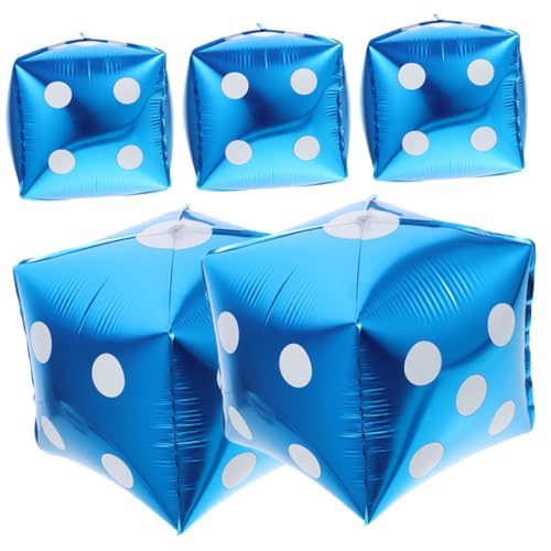 FRCOLOR 5 Stück Teiliges Würfel Aluminiumfolie Luftballon Party Dekoration Blau Themen Party Hintergrund Wanddeko für Erwachsene von FRCOLOR