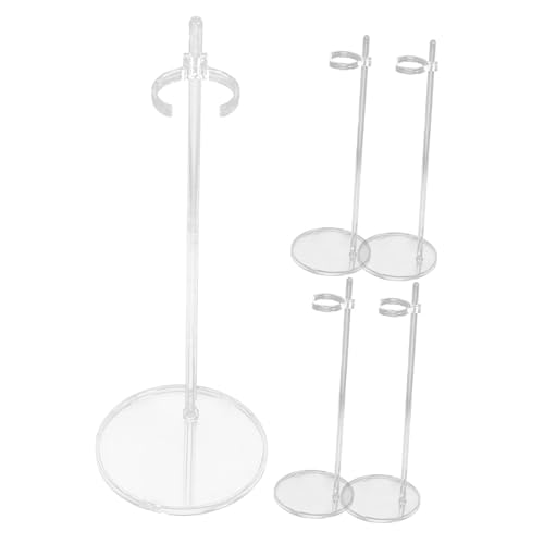 FRCOLOR 5 Stück Verstellbarer Puppenständer Transparent Puppenhalter Stabiler Sockel für Doll Display Organizer Geeignet für Verschiedene Puppen Zubehör von FRCOLOR