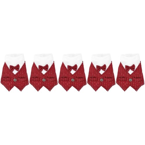 FRCOLOR 5-Teiliger Haustieranzug Für Jungen Weihnachtsmann-Kostüm Kostüme Für Hunde Kleine Hundekleidung Formeller Hundeanzug Kostüm Für Mops Kostüm Für Jungen Krawatte Für Jungen von FRCOLOR