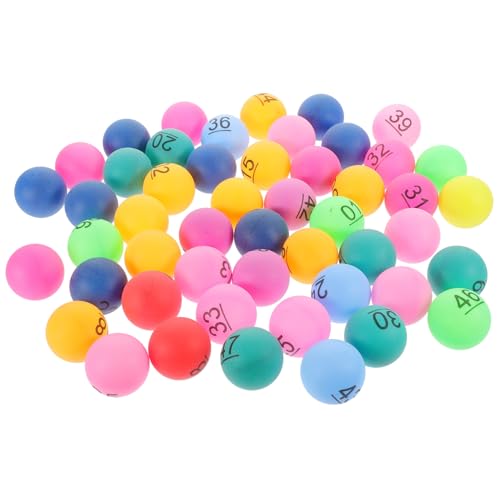 FRCOLOR 50 Stück Bunte Lotteriekugeln aus Robustem Kunststoff Nummerierte Spielbälle für Party Tombola und Raffle Leichte und Wiederverwendbare Kugeln Requisite von FRCOLOR