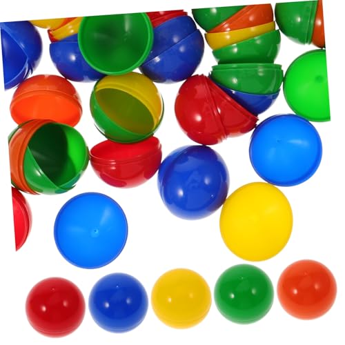 FRCOLOR 50 Stück Bunte Teilbare Plastikkugeln zum Befüllen Offene Bingo und Tombola Lose für Partyspiele Unterhaltung und Festliche Aktivitäten von FRCOLOR