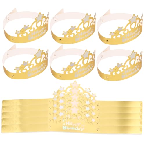 FRCOLOR 50 Stück Geburtstagskronen aus Papier Faltbare Goldene Partyhüte Glitzernde Kindergeburtstagsdeko für Jungen und Mädchen Sternenhimmel Design Partyaccessoires FRCOLOR 50 Stück Geburtstagskronen aus Papier Faltbare Goldene Partyhüte Glitzernde Kindergeburtstagsdeko für Jungen und Mädchen Sternenhimmel Design Partyaccessoires von FRCOLOR