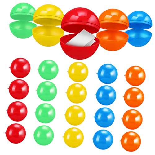 FRCOLOR 50 Stück Hohle Tombola Bälle Bunte Befüllbare Loskugeln Aus Robustem Kunststoff Für Gewinnspiele Partyveranstaltungen Und Schulaktionen von FRCOLOR