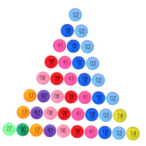 FRCOLOR 50 Stück Kleine Bunte Lotteriekugeln aus Kunststoff Nummeriert für Tombola Partyspiele Raffles Events mit Langlebiger Farbe und Kompakter Leicht zu Greifen und Vielseitig von FRCOLOR