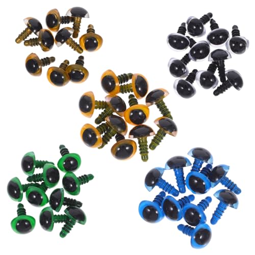 FRCOLOR 50 Stück Kunststoffaugen Bunte Katzenaugen für DIY Häkeltiere Plüschtiere Puppen Zubehör Farbmix Farben Je Realistische Langlebige Bastelaugen für Handarbeit von FRCOLOR