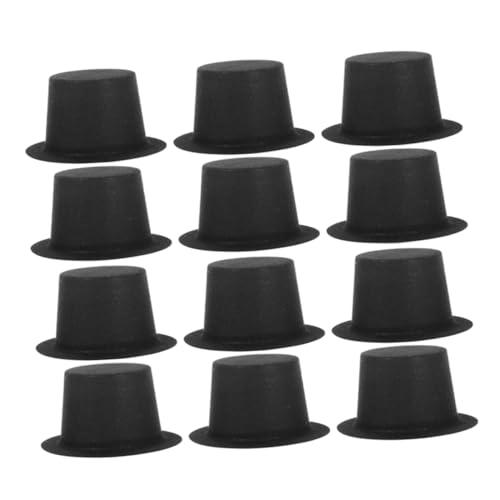 FRCOLOR 50 Stück Mini Filz Schwarz Witzige Clown Hüte für Weihnachtsdeko DIY Bastelprojekte Puppen Schneemann Zubehör Festliche Kopfbedeckung für Party Zuhause von FRCOLOR