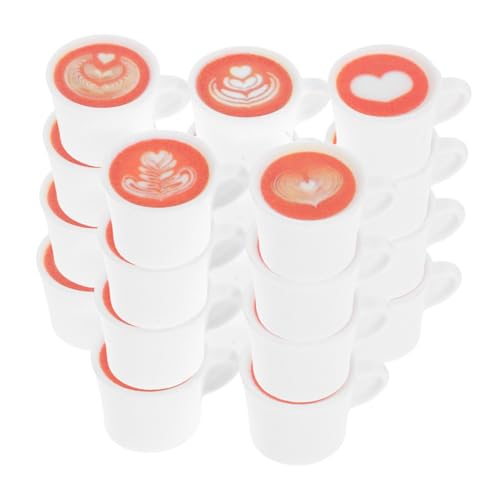 FRCOLOR 50 Stück Miniatur Kaffeetassen aus Robustem Harz Realistische Mini Kaffeebecher für Puppenhaus Küchenzubehör Langlebige Miniatur Geschirr Dekoration für Bastelprojekte von FRCOLOR