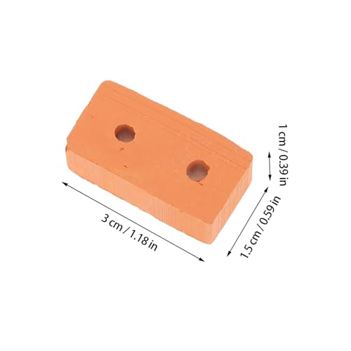 FRCOLOR 50 Stück Miniatur Ziegelsteine mit Löchern DIY Mini Bausteine für Sandtisch Dekoration Modellbau Zubehör für Puppenhaus Garten Mikrolandschaft Bastelset von FRCOLOR