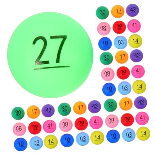 FRCOLOR 50 Stück Nummerierte Lotteriekugeln aus Kunststoff Leichte Hohle Zahlenbälle für Partyspiele Tombola Gewinnziehungen und Unterhaltung zu Hause Wiederverwendbar Kompakte von FRCOLOR