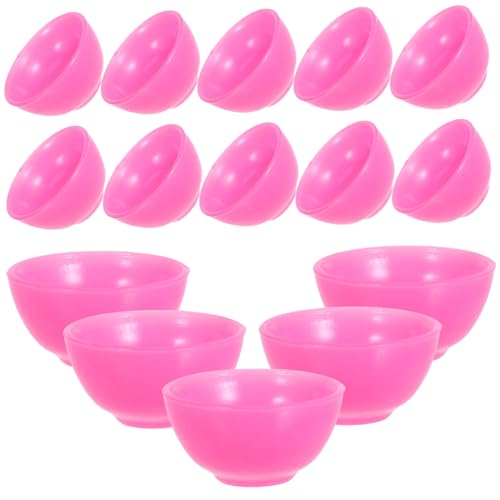 FRCOLOR 50 Stück Puppenhaus Küchenzubehör Realistische Miniatur Schalen Modellspielzeug für Puppenhaus Dekoration Vielseitig Platzierbar Rosa von FRCOLOR