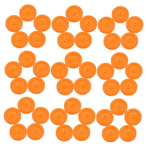 FRCOLOR 50 Stück Riemenscheibe Aus Kunststoff Kabelzug-kit Seilrolle Kfz -Teile Mini-riemenscheibe Bewegliche Riemenscheibe Riemenscheiben-kit Miniatur-riemenscheibe Orange Plastik von FRCOLOR