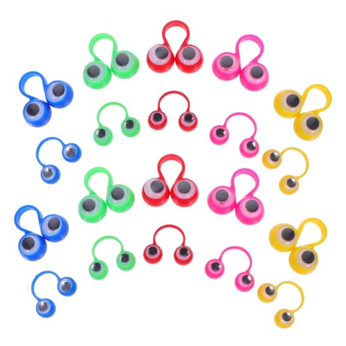 FRCOLOR 50 Stück Teiliges Augen fingerpuppen für Leichtes Hautfreundliches Kunststoffspielzeug für Kinderpartys Halloween und Reisen Bunte Große und Kleine Augapfel Ringe Sicher und von FRCOLOR