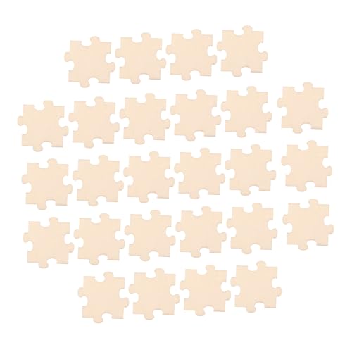 FRCOLOR 50 Stück Teiliges Holzpuzzle Blanko Puzzle zum Selbstgestalten DIY Bastelspielzeug für Vielseitige Holzpuzzleteile zur Kreativen Dekoration Feinmotorik von FRCOLOR