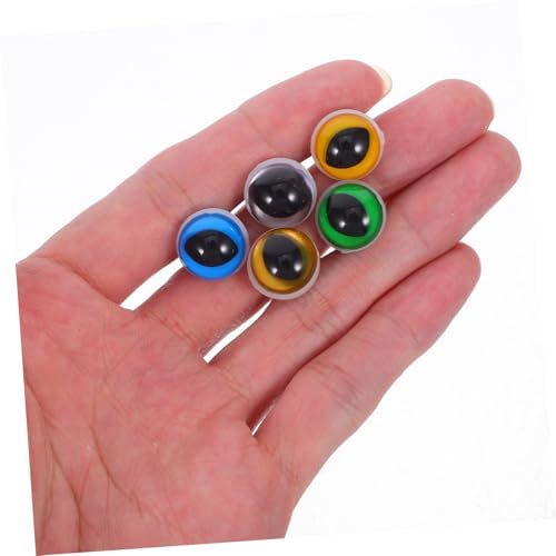 FRCOLOR 50 Stück Teiliges Kunststoffaugen für Häkeltiere und Plüschtiere Realistische Langlebige und Einfach zu Installierende Bastelaugen für DIY Katzen und Tierpuppen von FRCOLOR