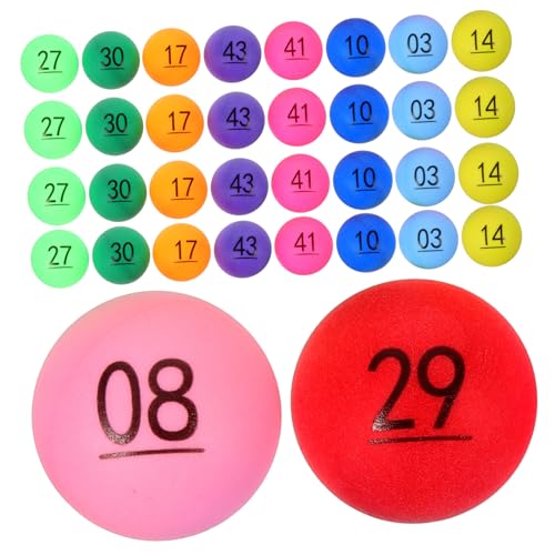 FRCOLOR 50 Stück Teiliges Nummerierte Bälle aus Langlebigem Nahtlosem Kunststoff Bunte Hohlkugeln für Tombola Partyspiele Verlosungen und Festliche Veranstaltungen von FRCOLOR