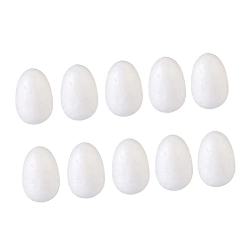 FRCOLOR 50 Stück Weiße Eier zum Bemalen DIY Ostereier Bastelset für Feste Schaumstoff Eier für Osterdekoration und Familienhandwerk von FRCOLOR