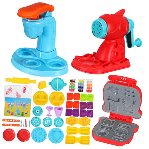 FRCOLOR 51 Teiliges Knete Zubehör für Eiscreme Nudel Hamburger Maschine Kreatives Dough Tools Kit für Jungen und Mädchen Ab Jahren Fördert Feinmotorik und Spielerisches Lernen von FRCOLOR
