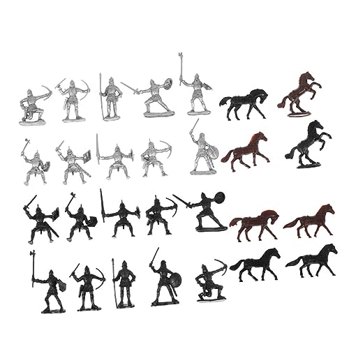 FRCOLOR 56 Stück Teiliges Mittelalterliches Soldaten Kreative Miniaturfiguren für Soldaten Pferde und Ritter für Fantasievolles und Lernen von FRCOLOR