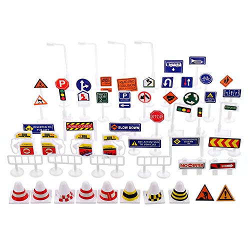 FRCOLOR 56 Stück Teiliges Verkehrszeichen Set für Realistische Straßen und Absperrschilder Stabiles Material Fördert Verkehrserziehung und Kreatives Rollenspiel für Jungen und Mädchen FRCOLOR 56 Stück Teiliges Verkehrszeichen Set für Realistische Straßen und Absperrschilder Stabiles Material Fördert Verkehrserziehung und Kreatives Rollenspiel für Jungen und Mädchen von FRCOLOR