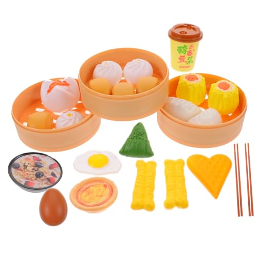 FRCOLOR 58 Stück Teiliges Playset Chinesisches Essen Steamed Buns und Küchenzubehör Rollenspiel für Vielseitiges Pretend Role Play Set für Puppenhaus und Lernspiel von FRCOLOR