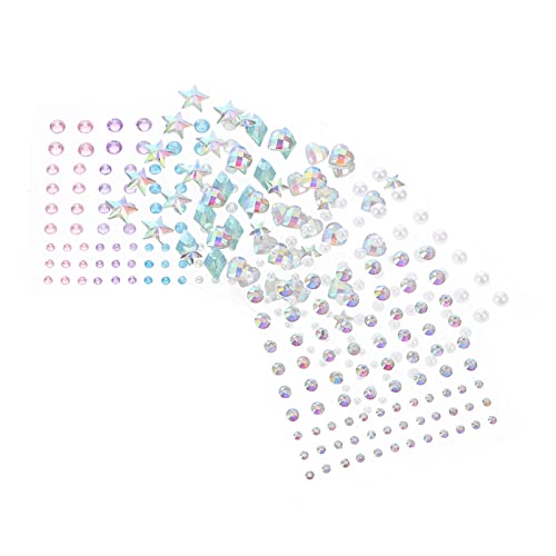 FRCOLOR 5Blätter Gesichtsjuwelen Aufkleber für Mädchen Strass Ohrringe Sticker mit Verschiedenen Designs Einfach Anzuwenden Entfernen für Kreative Makeup von FRCOLOR