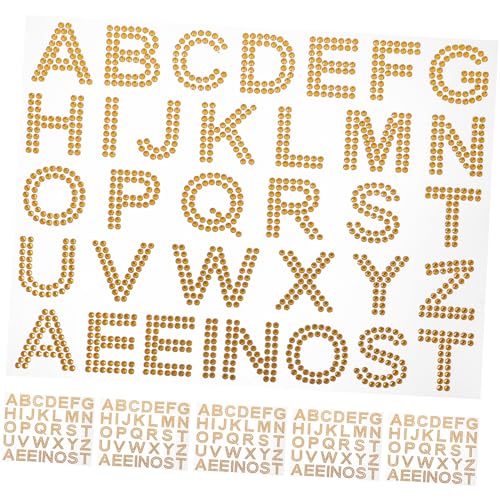FRCOLOR 6 Blätter Selbstklebende Acryl Rhinestone Sticker Goldfarben DIY Dekoration für Kleidung Taschen Becher Computer Flexible Zuschnittmöglichkeit Funkelnde Bastelsteine für Kreatives von FRCOLOR
