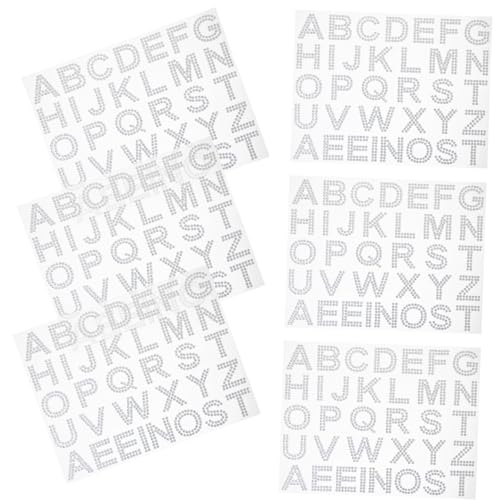 FRCOLOR 6blätter Strasssteine Zum Aufkleben Selbstklebende Strasssticker Glitzerbuchstabensticker Für DIY Dekoration Taschendeko Und Kleidungsaufhübschung Mit Hochwertigem Acrylmaterial von FRCOLOR