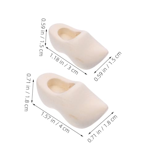 FRCOLOR 6 Paare Mini Holzclogs Unbearbeitete Mini Holzschuhe für DIY Basteln Malen Elf Schuhe Miniatur Holländische Schuhe Puppenhaus Zubehör von FRCOLOR