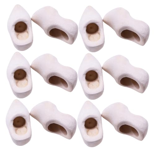 FRCOLOR 6 Paare Mini Holzschuhe Unlackiert DIY Miniatur Holzklompen Für Puppenhaus Zubehör Basteln Sammler Erwachsene von FRCOLOR