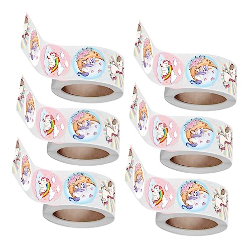FRCOLOR 6 Rollen Belohnungssticker mit Tiermotiven Selbstklebende Aufkleber für Scrapbooking Partys Lehrer und Niedliche Motivationsetiketten Langlebige Sticker für Kreative Dekoration von FRCOLOR