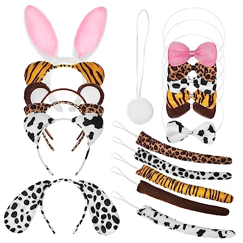 FRCOLOR 6 Sätze Cartoon-Stirnband-Kopfschmuck Kostüm Tierstirnbänder für Stirnband mit Hundeohren Pfote Wolf heeloween hallowe tierische Ohren tierische stirnbänder Flanell von FRCOLOR