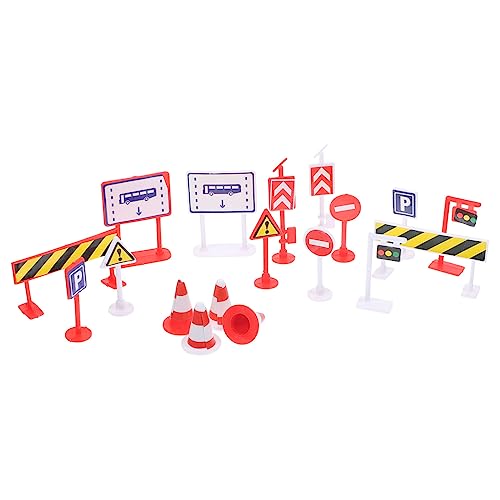 FRCOLOR 6 Sätze Miniatur Verkehrszeichen Lernspielzeug für Simulation Straßenverkehrsschilder Parksignal Modell Eltern Junge Mädchen Interaktiv von Kognition und Motorik von FRCOLOR