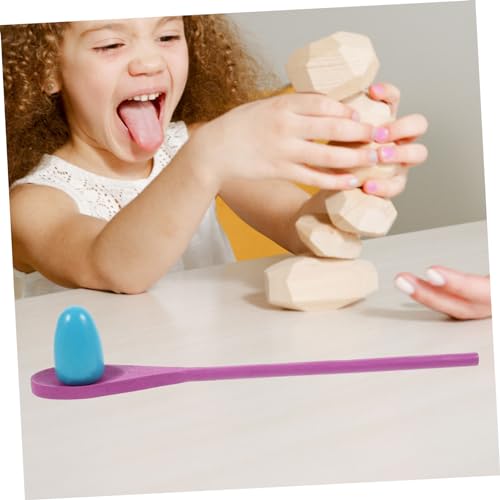 FRCOLOR 6 Sätze Teiliges Holz Eier Balance Spiel für Sensorisches Gleichgewichtstraining Robustes Gleichgewichtsspielzeug für Bewegungsspiele und Eierlauf Altersgerecht Gestaltet von FRCOLOR