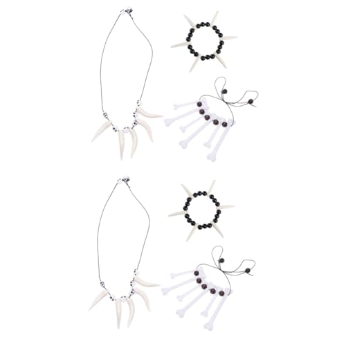 FRCOLOR 6 Stck Teiliges Halloween Schmuckset mit Dekorativem Knochen Halsband und Armband Stylisches Kostüm Accessoire für Party Cosplay und Maskerade Langlebig und Sicher FRCOLOR 6 Stck Teiliges Halloween Schmuckset mit Dekorativem Knochen Halsband und Armband Stylisches Kostüm Accessoire für Party Cosplay und Maskerade Langlebig und Sicher von FRCOLOR