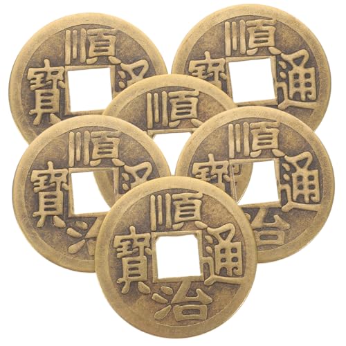 FRCOLOR 6 Stück Antike Messing Münzen Chinesische Glücksmünzen Feng Shui Kupfer Münzen für Chinesischen Knoten DIY Dekoration Auto Anhänger FRCOLOR 6 Stück Antike Messing Münzen Chinesische Glücksmünzen Feng Shui Kupfer Münzen für Chinesischen Knoten DIY Dekoration Auto Anhänger von FRCOLOR