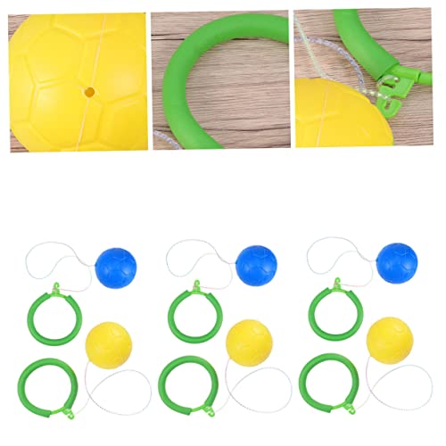 FRCOLOR 6 Stück Bunte Teiliges Einzelfuß Hüpfball für Springende Bälle Gelb und Blau Geeignet für Fitness und Outdoor Aktivitäten Fördert Bewegung und Koordination von FRCOLOR