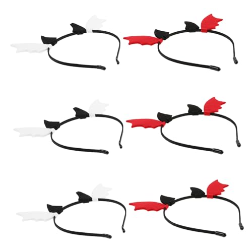 FRCOLOR 6 Stück Halloween-Kopfschmuck Kopfbedeckung mit Fledermausflügeln Halloween-Teufelskostüm Cosplay-Kopfschmuck Fledermaus Haarband Cosplay-Fledermaus-Stirnband Plastik FRCOLOR 6 Stück Halloween-Kopfschmuck Kopfbedeckung mit Fledermausflügeln Halloween-Teufelskostüm Cosplay-Kopfschmuck Fledermaus Haarband Cosplay-Fledermaus-Stirnband Plastik von FRCOLOR